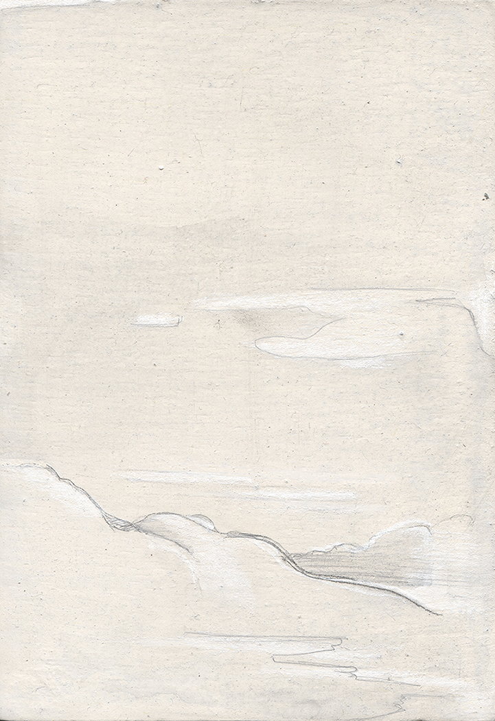 Sin título VII-22 - Serie Paisajes Vacíos de Mariano Luque. Punta de plata y grafito sobre tabla, 2022